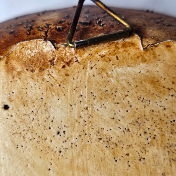 Rare Mid Century Round Chalkware Paris Souvenir Plate 6.25" Parisian Scene 3D - Picture 8 of 15